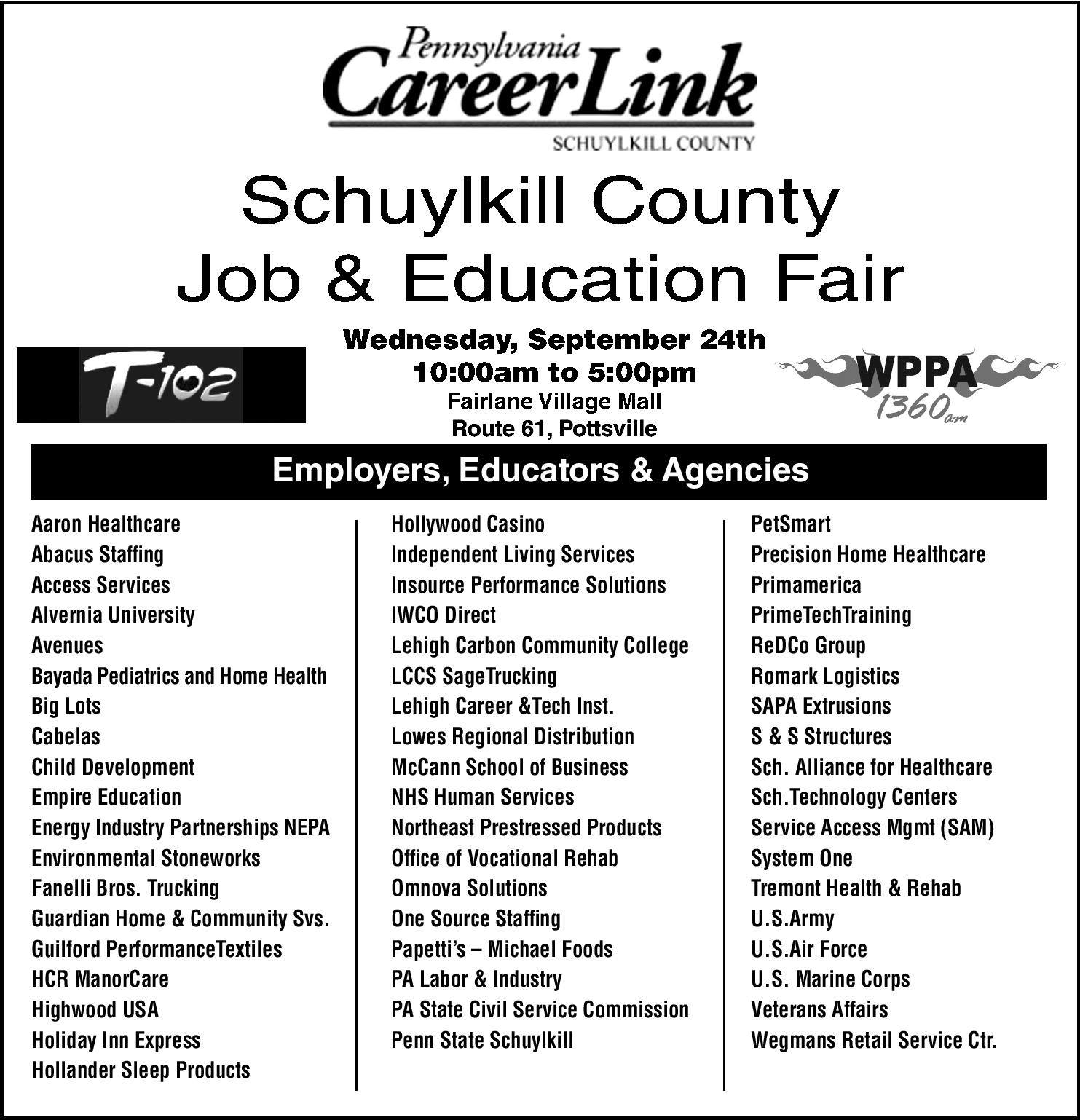 JOB AND EDUCATION FAIR WEDNESDAY AT FAIRLANE VILLAGE MALL IN ...