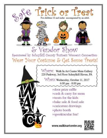 10-11-2017, Safe Trick Or Treat, and Vendor Show, at Walk In Art Center, Schuylkill Haven