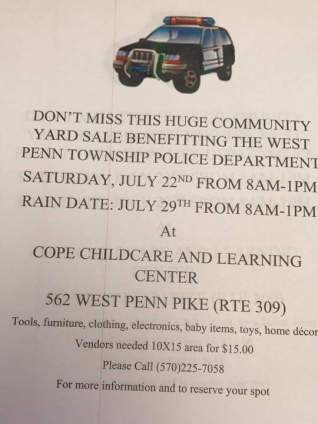 7-22-2017, Community Yard Sale, at Cope Childcare and Learning Center, West Penn