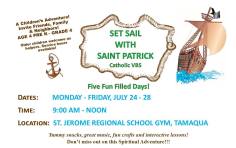 7-24, 25, 26, 27, 28-2017, Set Sail with Saint Patrick VBS, at St Jerome Regional School, Tamaqua