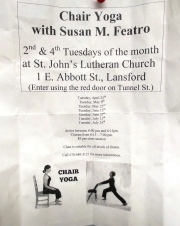 7-25-2017, Chair Yoga, with Susan Featro, St John's Lutheran Church, Lansford