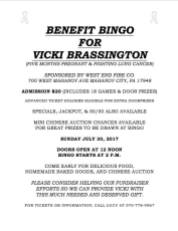 7-30-2017, Benefit Bingo for Vicki Brassington, at West End Fire Company, Mahanoy City