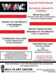8-5-2017, August Open House, at Walk In Art Center, Schuylkill Haven