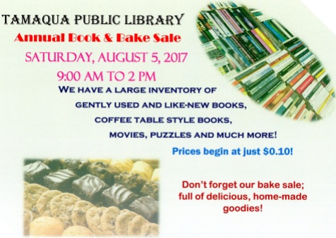 8-5-2017, Book Sale, Bake Sale, at Tamaqua Public Library, Tamaqua