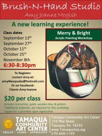 9-13-2017, Brush-N-Hand Merry & Bright, First of Five Classes, at Tamaqua Community Arts Center, Tamaqua