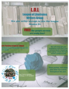 League of Literaries (LOL) Flyer, Community Art Center, Tamaqua
